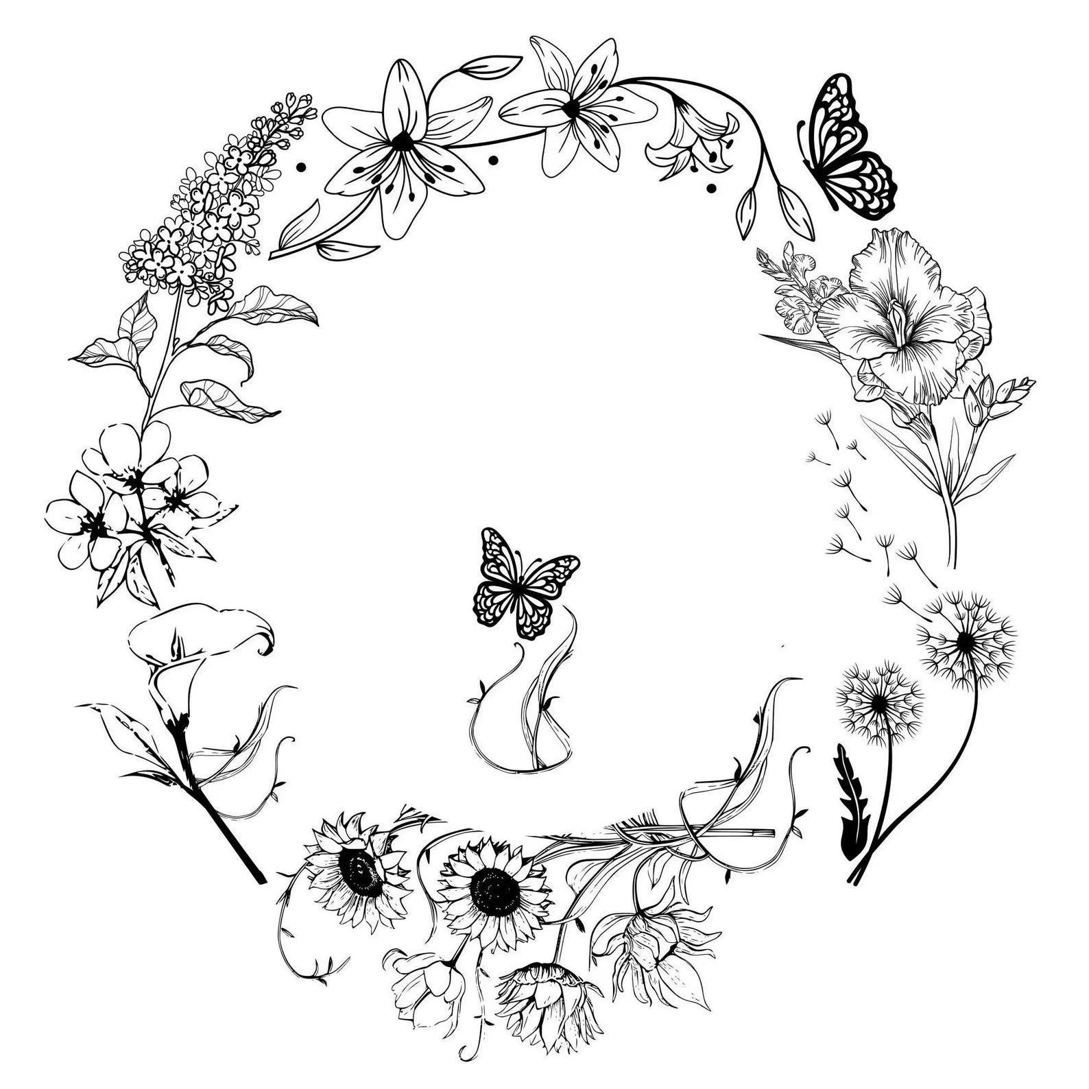 Lovely Flowers hat burning design for wide brim hats