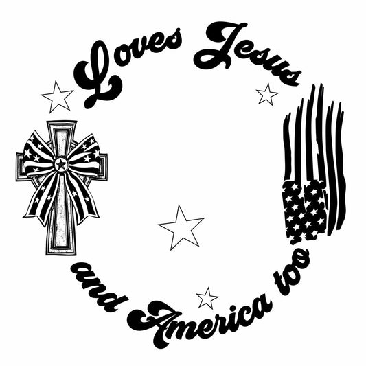 Loves Jesus And America Too hat burning design for wide brim hats