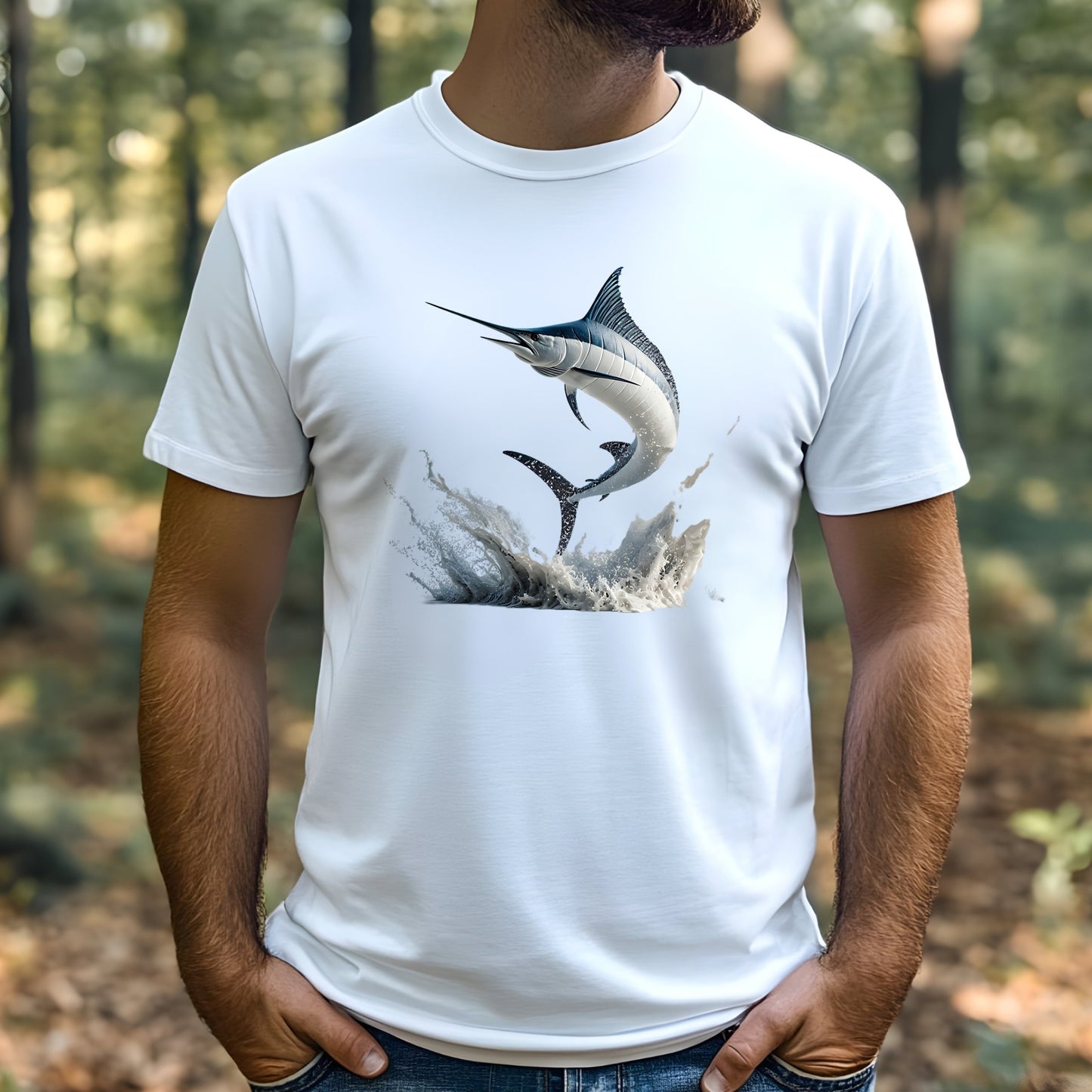 Marlin Leaping Digital Design PNG