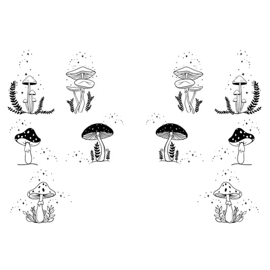 Mushrooms boot burning design