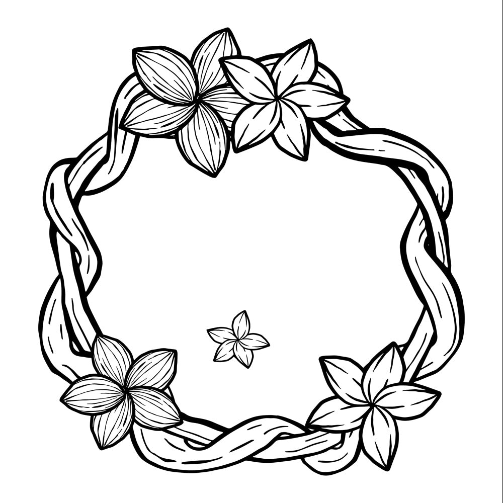 Plumeria hat burning design for wide brim hats