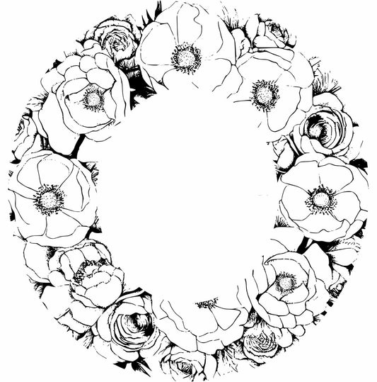 Poppies And Roses hat burning design for wide brim hats