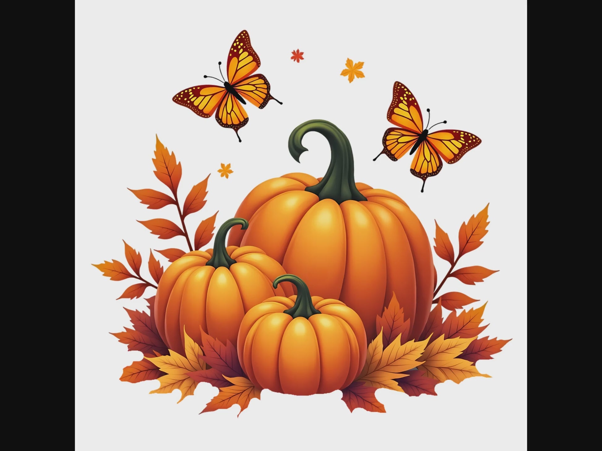 Pumpkins and butterflies digital design product video