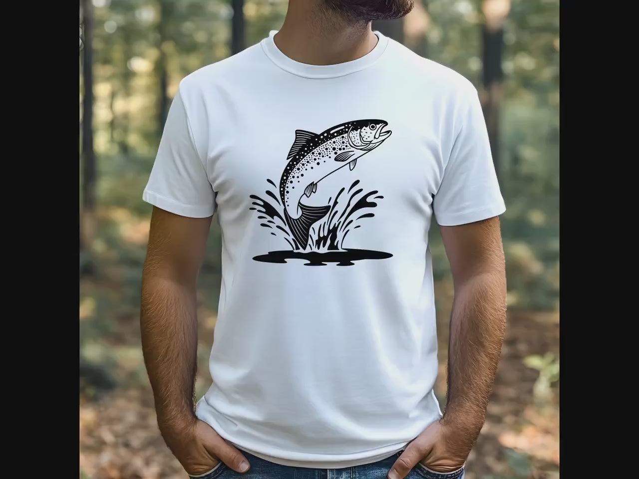 Trout Fish Leaping from the water SVG digital design video