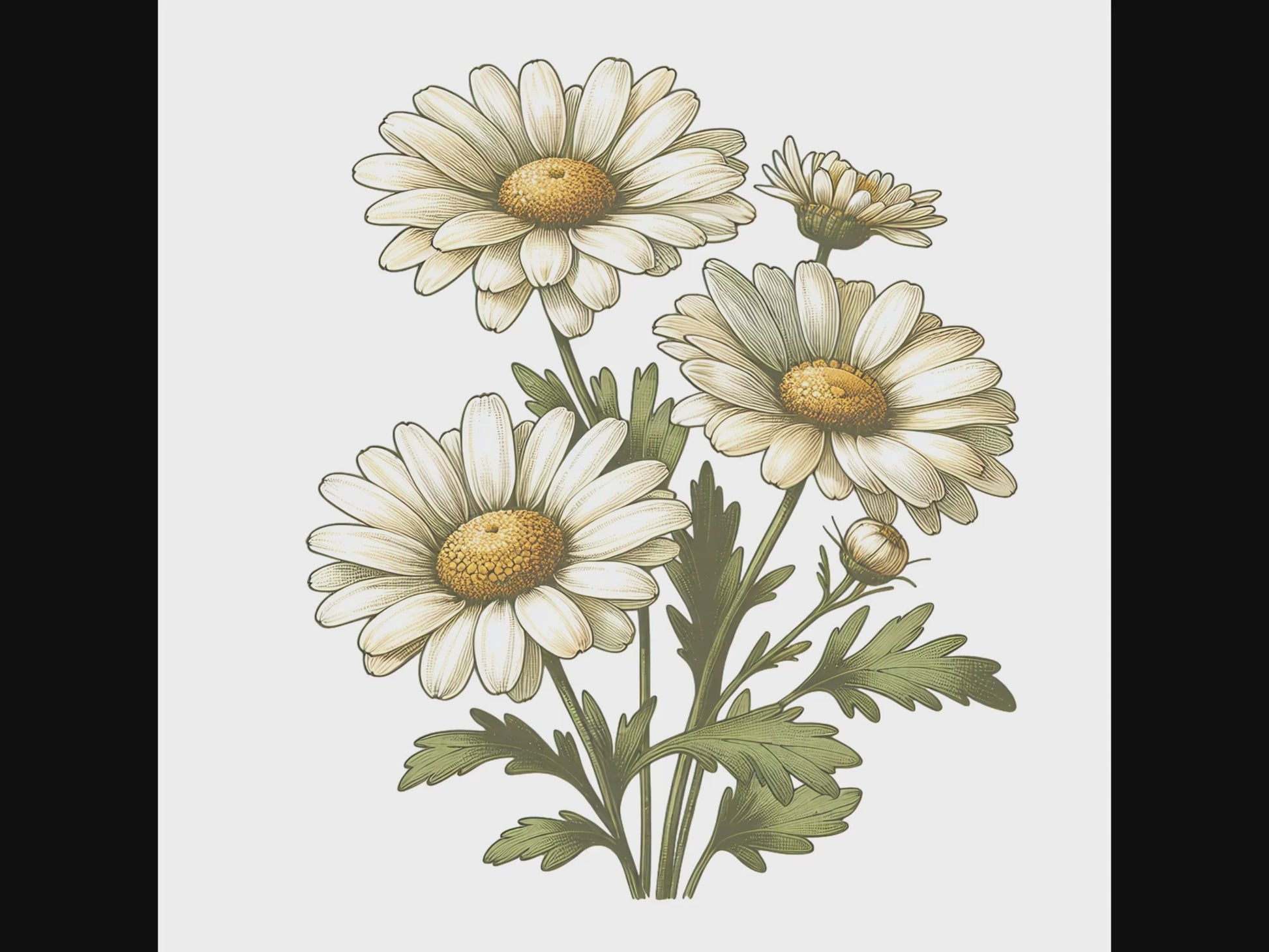 Daisies bouquet digital design product video