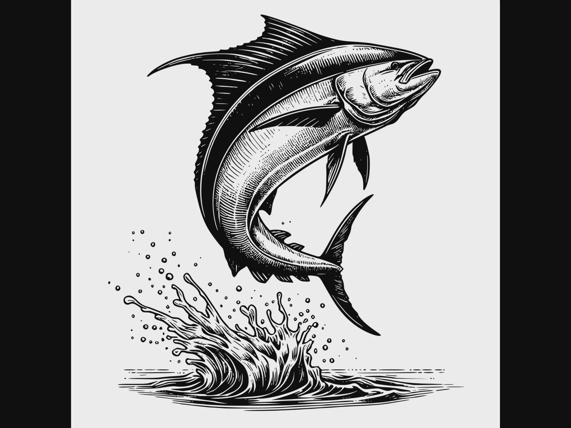 Mahi-mahi fish silhouette graphic design product video