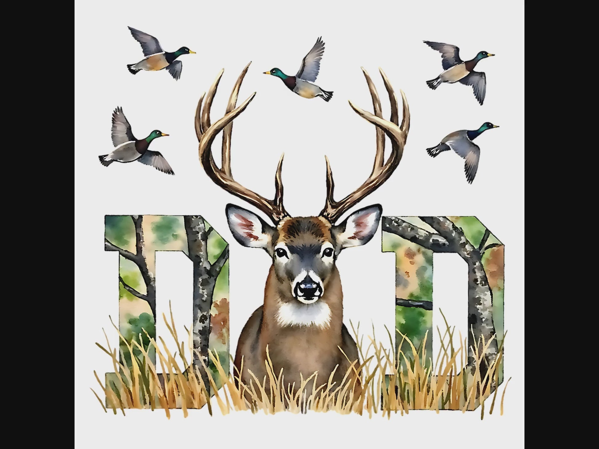 Dad deer hunter digital design product video