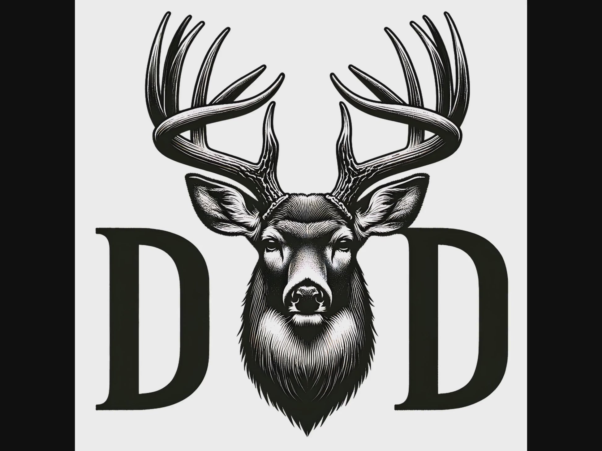 Hunt Deer Dad Black And White digital product video