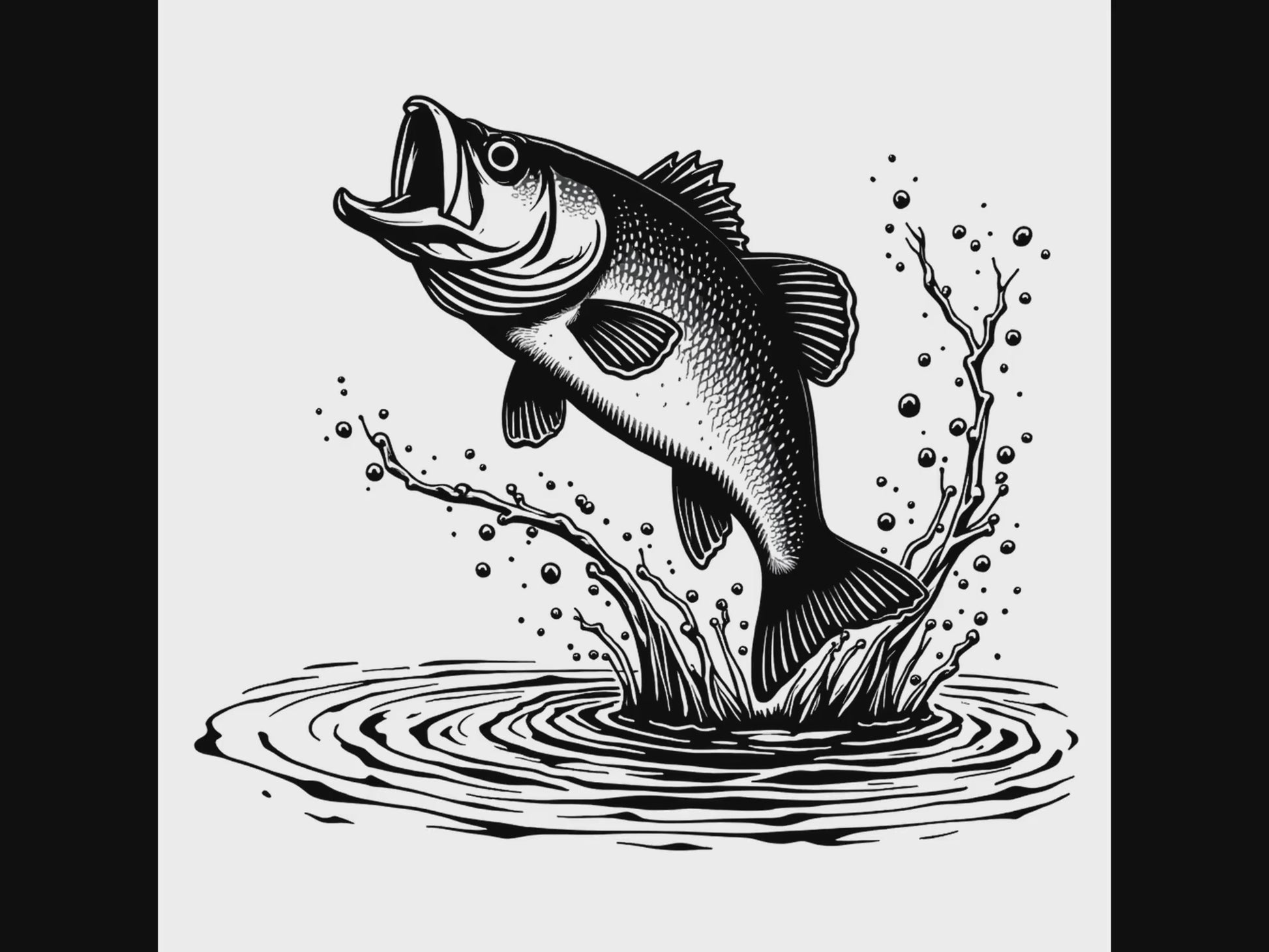 Largemouth bass leaping digital design product video