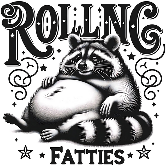Rolling Fatties Raccoon PNG digital design