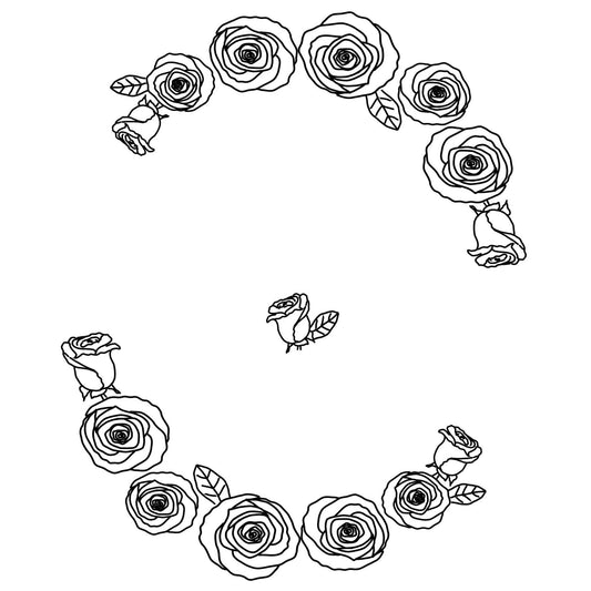 Rose Wreath hat burning design for narrow brim hats