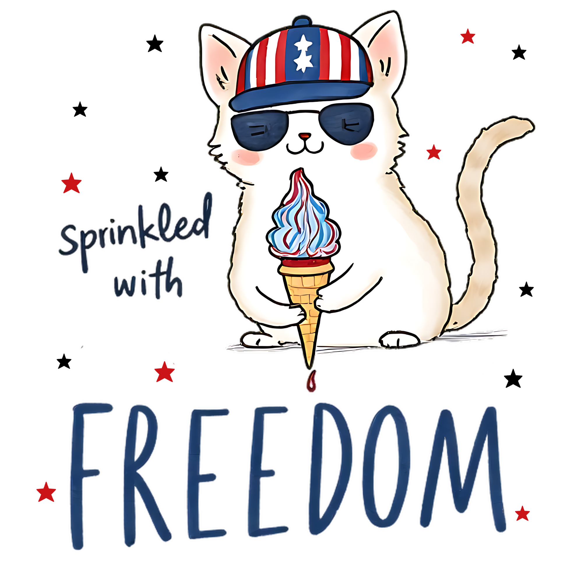 Sprinkled With Freedom Cat digital design