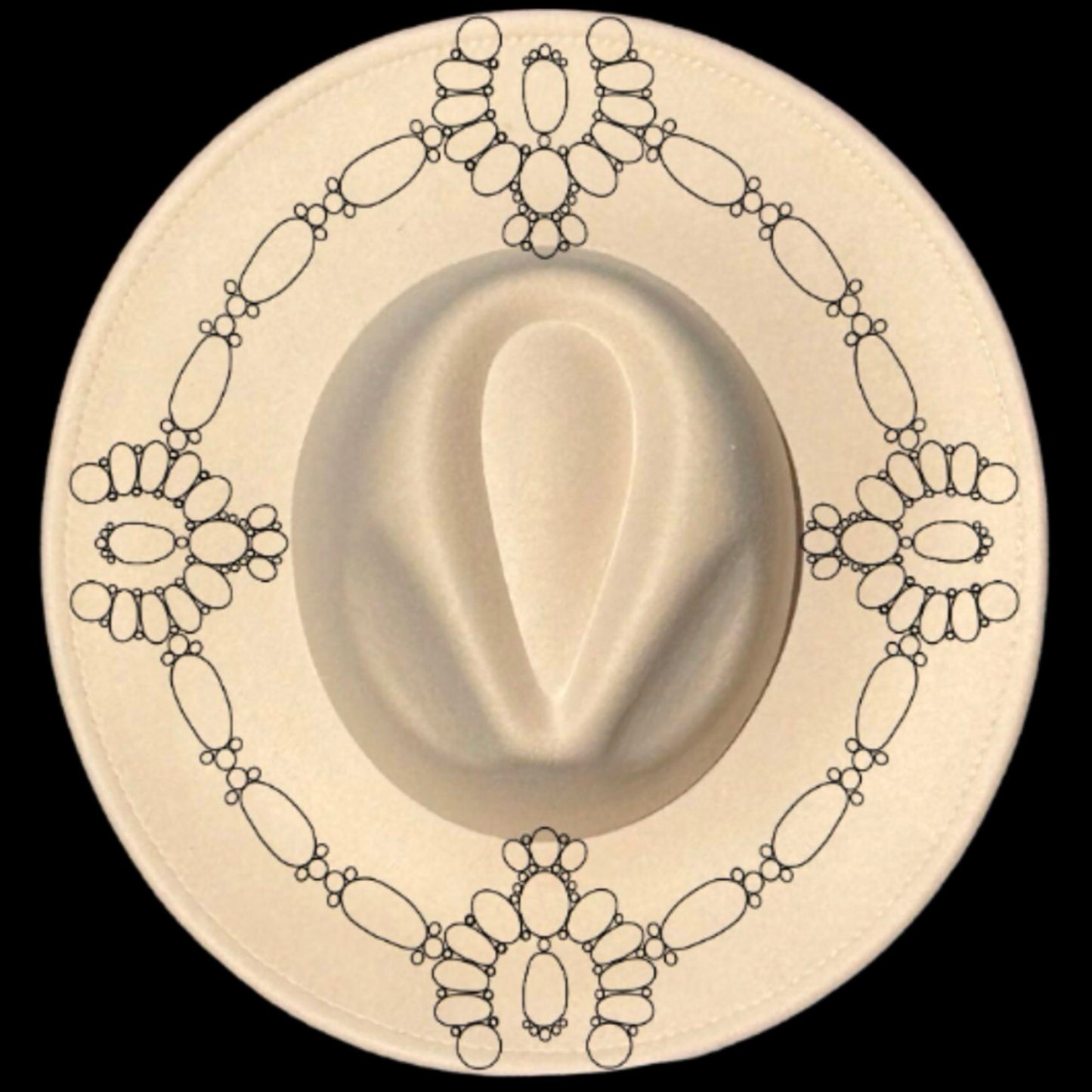 Squash Blossom Wide Brim Hat Burning Design SVG PNG