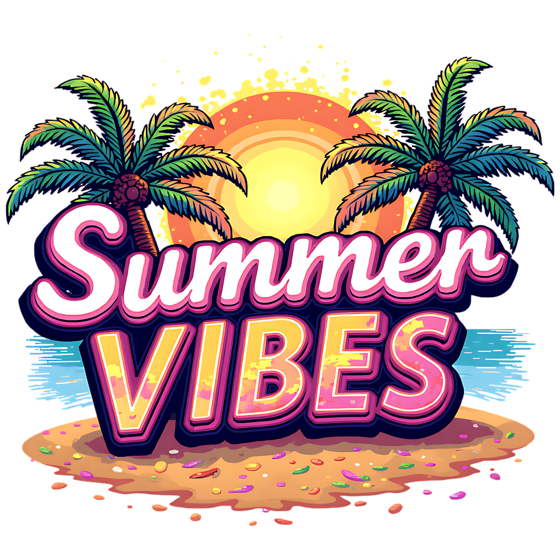 Summer Vibes PNG digital design
