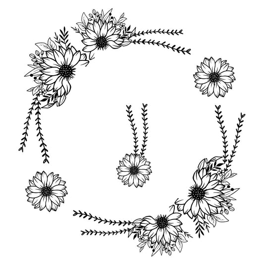 Sunflower Daze hat burning design for narrow brim hats