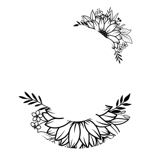 Sunflower Duo at burning design for narrow brim hats