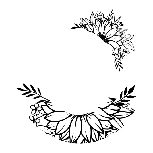 Sunflower Duo hat burning design for wide brim hats