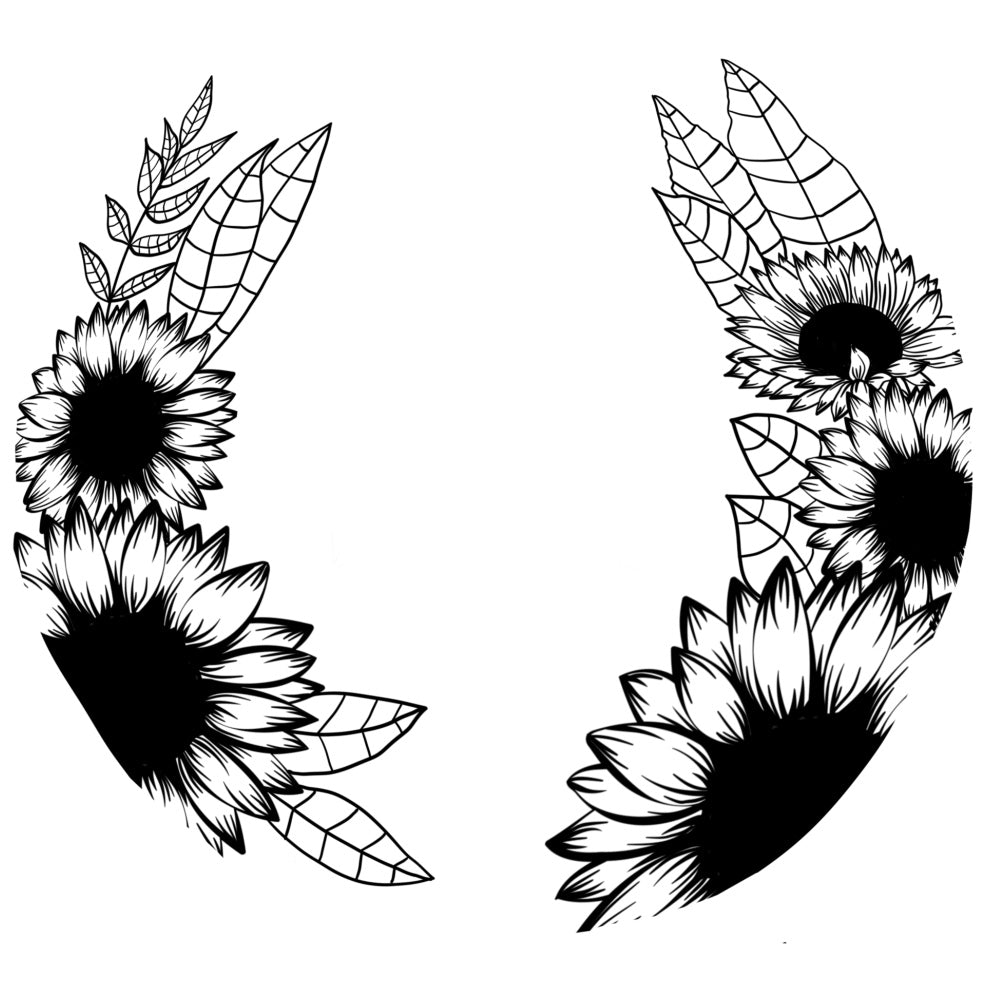 Sunflower Leaves hat burning design for narrow brim hats