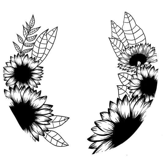 Sunflower Leaves hat burning design for wide brim hats