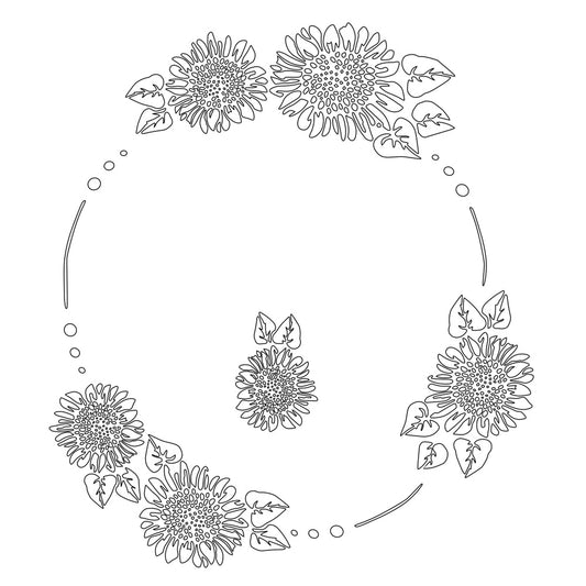 Sunflower Ring hat burning design for wide brim hats