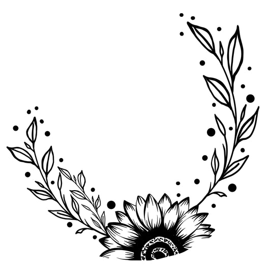 Summer Sunflower hat burning design for wide brim hats