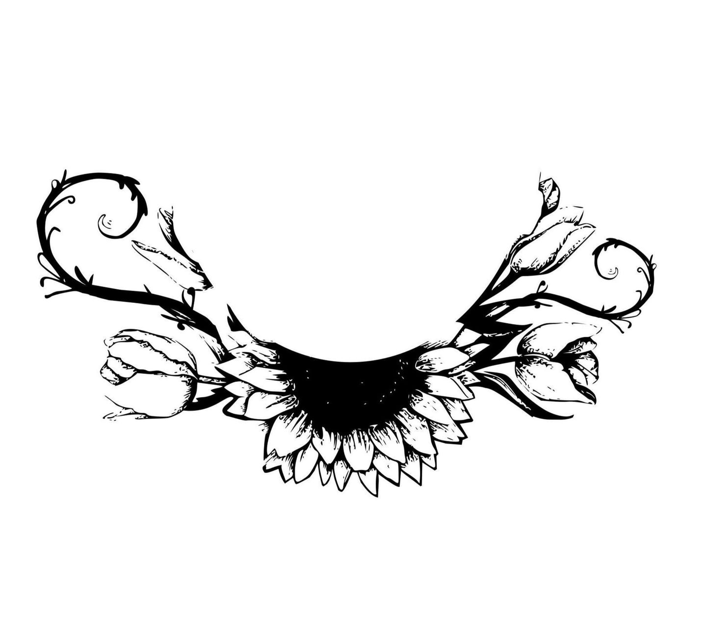 Sunflower and Tulips hat burning design for wide brim hats