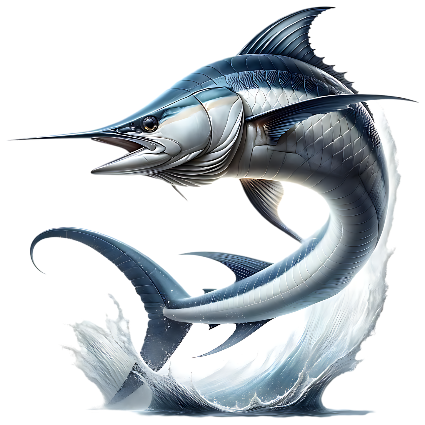 Swordfish Jumping From Ocean Water PNG digital design