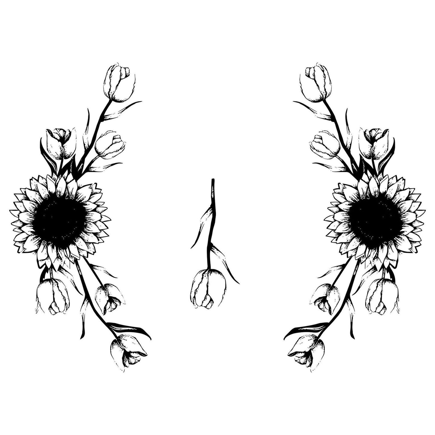 Tulips And Sunflowers hat burning design for wide brim hats