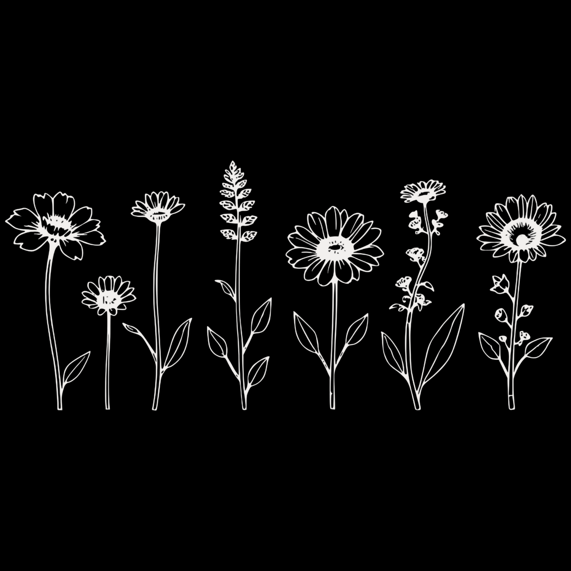 Floral digital designs for t-shirts, sweatshirts, mugs, and more