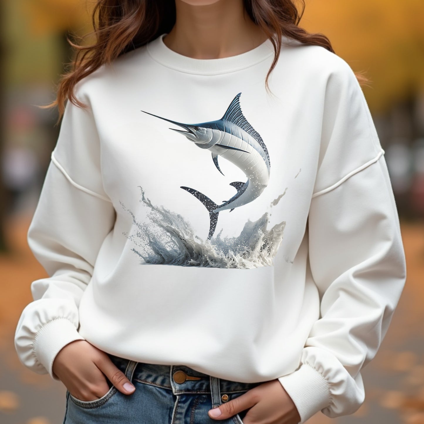 Marlin Leaping Digital Design PNG