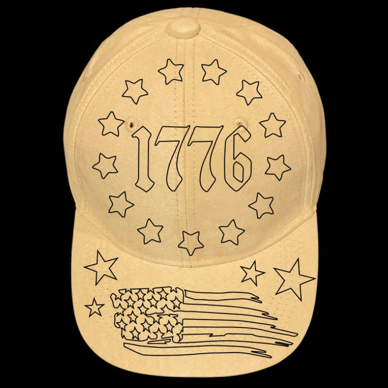 1776 Flag design on a baseball cap