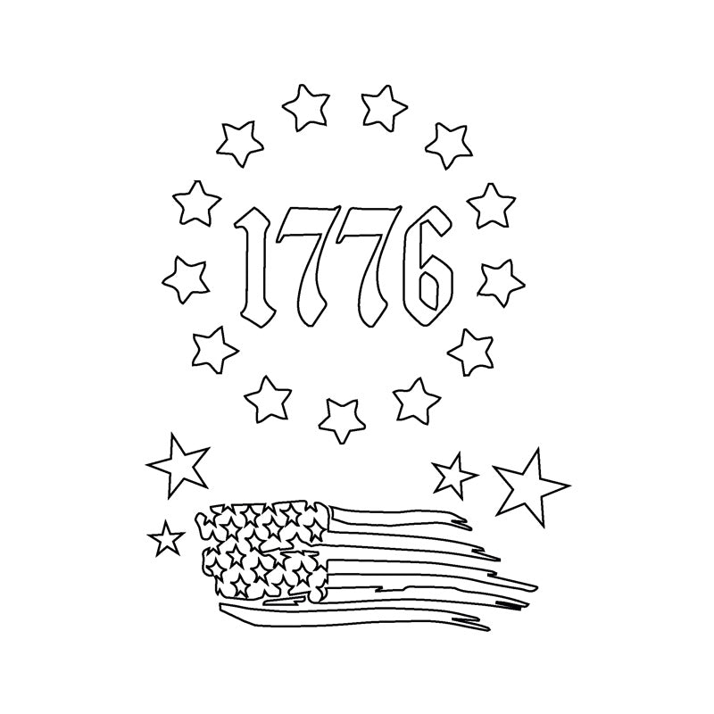 1776 Flag baseball hat burning design