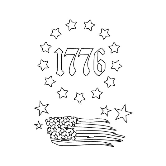 1776 Flag baseball hat burning design