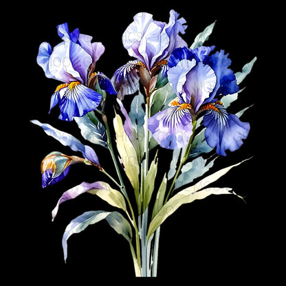 10 Blue Floral Bouquets Graphic Design PNG