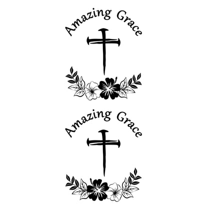 Amazing Grace boot burning design for boots, shoes, and slippers.