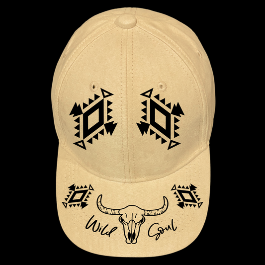Aztec Skull design on a baseball cap
