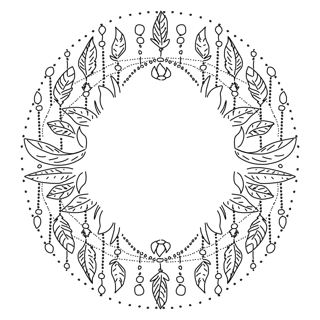 Beads And Feathers hat burning design
