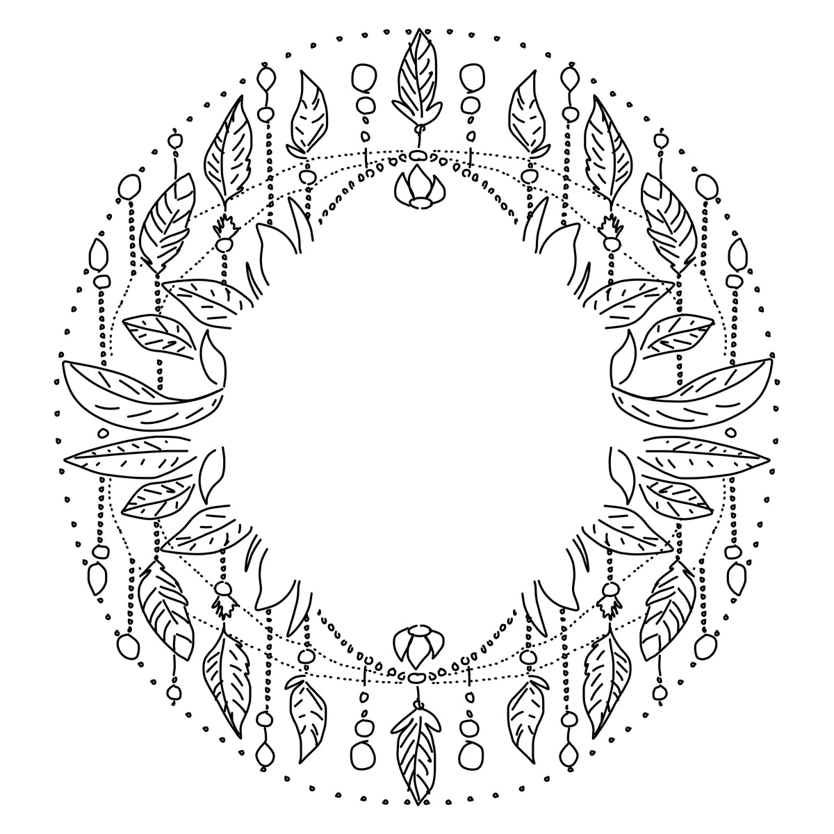 Beads And Feathers hat burning design
