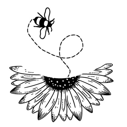 Bees Buzzing Sunflower baseball hat burning design
