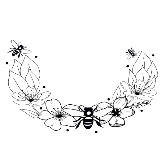 Bees Cherry Blossoms baseball hat burning design