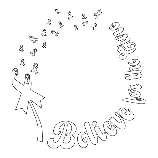 Believe For The Cure hat burning design