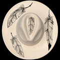 Bohemian Feather design on a wide brim hat