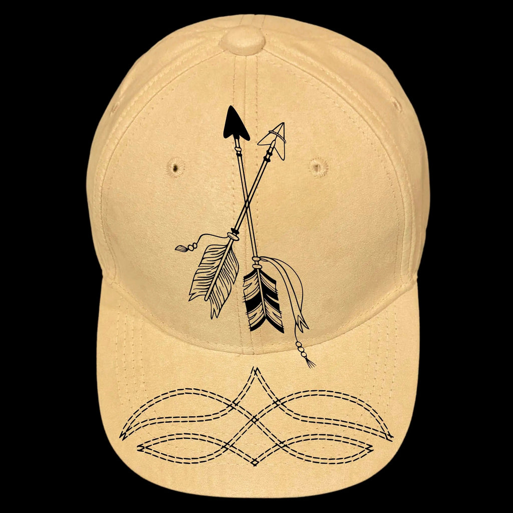 Boot Stitching burned hat burning design on a baseball cap