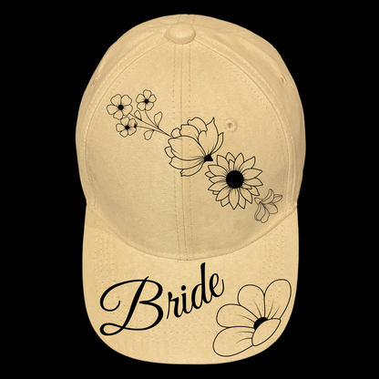 Bride design on a baseball cap