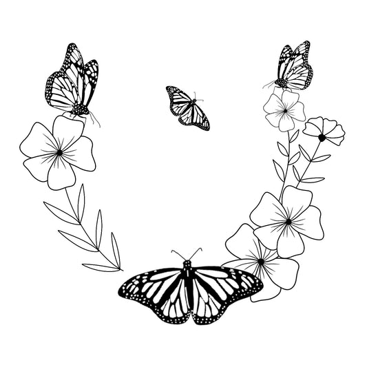 Butterflies And Flowers hat burning design