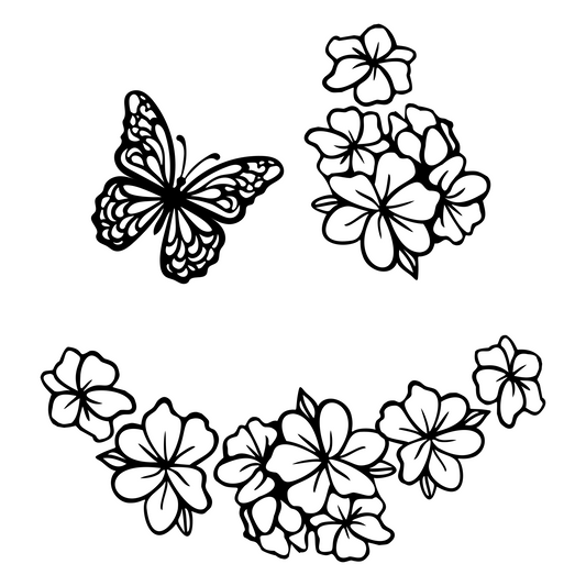 Butterfly Floral hat burning design for a baseball hat