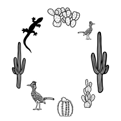 Cactus Desert design for narrow brim hats