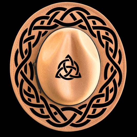 Celtic Knot Wreath design on a narrow brim hat