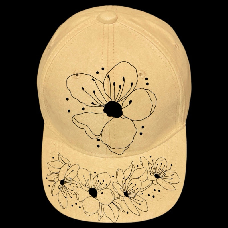 Cherry Blossom design on a baseball cap