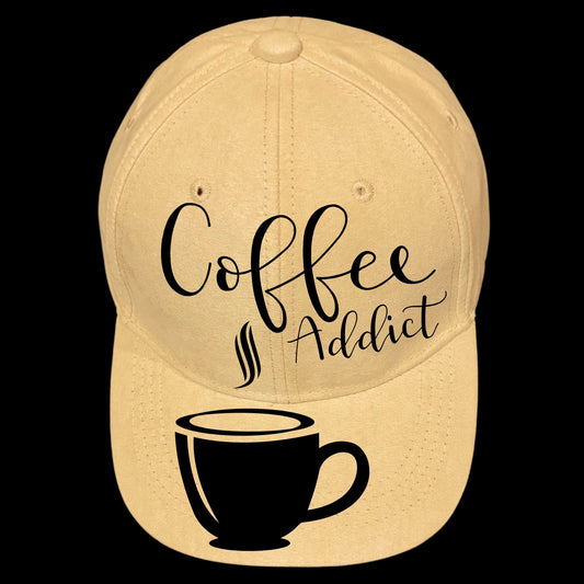 Coffee Addict burned hat burning design on a baseball cap